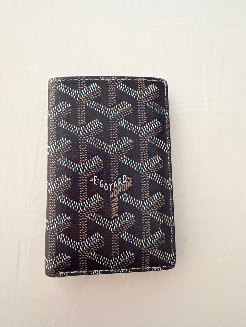 Goyard Black Chevron Continental Wallet - Blue & White Pattern